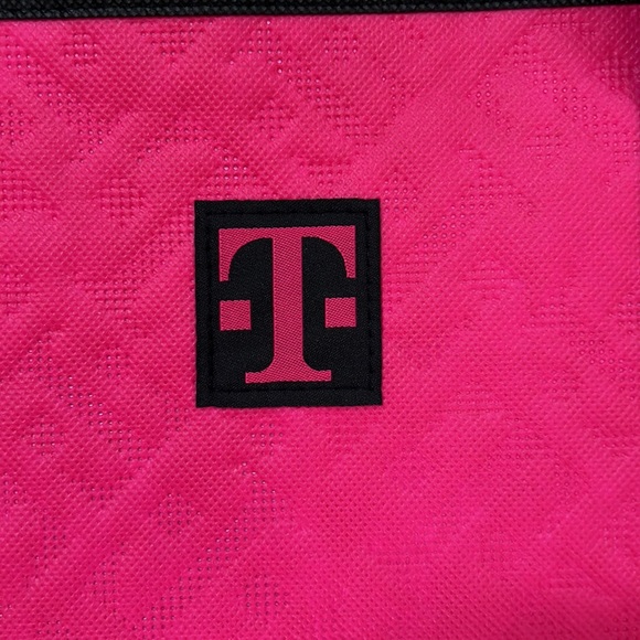 New reusable insulated shopping tote bag with zipper closure pink & black - Picture 5 of 16